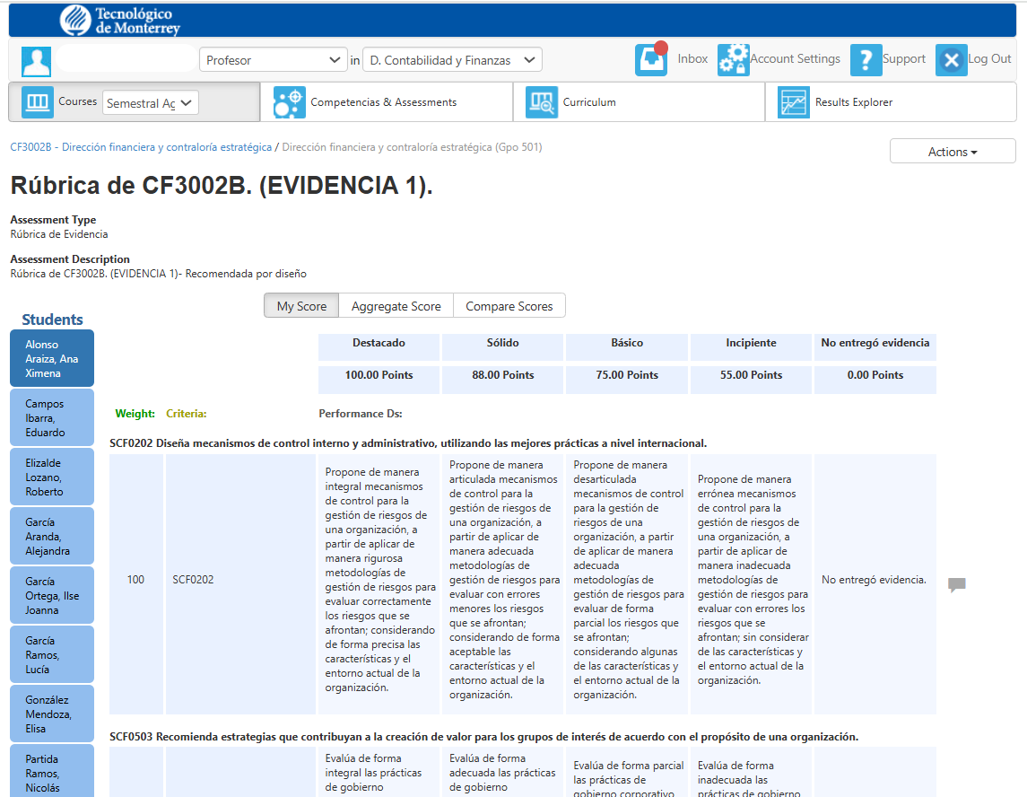 Vista docente elumen